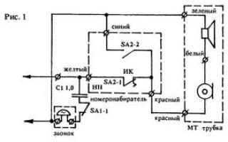 Лінійна або провідна телефонія для радіоаматорів Монтажна схема телефону та 68 цб